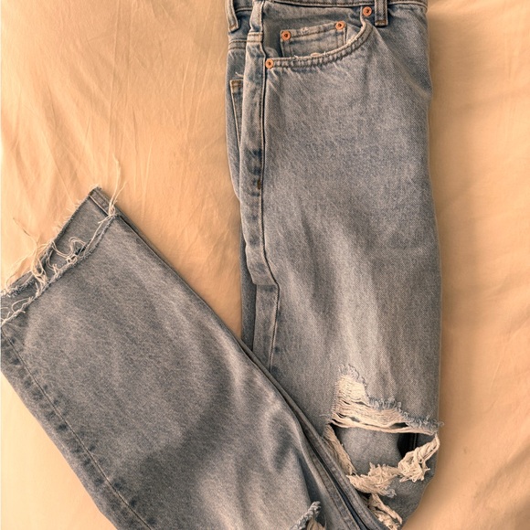 Mango Straight Leg High Waist Denim - Picture 8 of 9